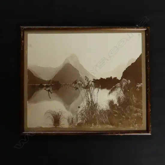 COLONIAL B & W PHOTO '174 MITRE PEAK (5560FEET) MILFORD SOUND' 230 x 280mm. Framed